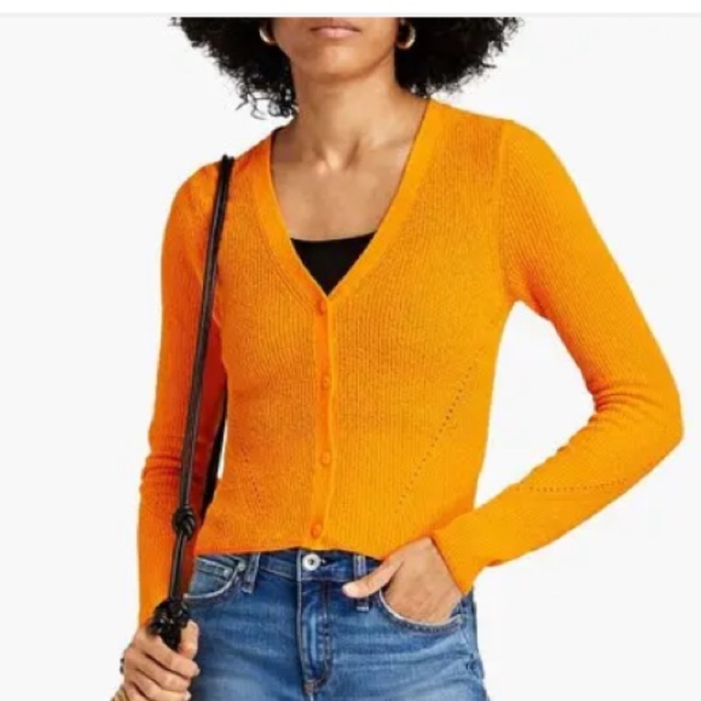 Rag & Bone Soleil Ribbed Cotton-Blend Cardigan - Marigold - Picture 7 of 10